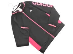 adidas アディダス トラック ジャケット sizeL/黒ｘピンク ◇■ レディース