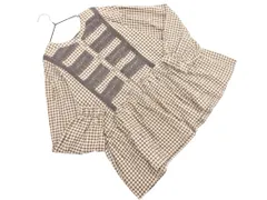 SM2 サマンサモスモス レース ギンガムチェック ブラウス シャツ sizeF/ベージュｘチャコール ◇■ レディース