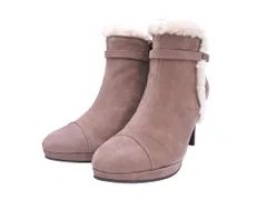 銀座かねまつ スウェード ショート ブーツ size22.5ｃｍ/ベージュ ◇■ レディース