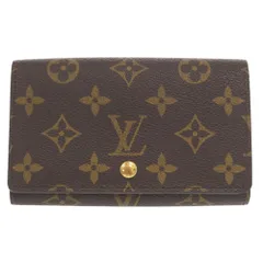 ベタなし 美品 ルイ ヴィトン ポルトモネ ビエ トレゾール モノグラム M61730 ブラウン 二つ折り財布 LV 1732 LOUIS VUITTON