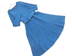 JUSGLITTY ジャスグリッティー Vネック ニット ワンピース size2/青緑 ◇■ レディース