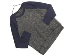 JOURNAL STANDARD L'ESSAGE ジャーナルスタンダードレサージュ ウール混 ラグラン カットソー チャコールｘ紺 ◇■ レディース