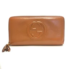 3206 GUCCI グッチ 長財布 GG インターロッキング ブラウン ラウンドファスナー