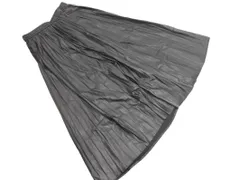 niko and ニコ アンド フェイクレザー ロング プリーツ スカート sizeL/黒 ◇■ レディース