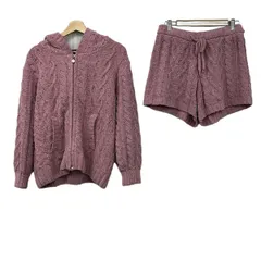 gelato pique(ジェラートピケ) レディースパンツセットアップ レディース美品  - ピンク ニット/ジップアップ/ウエストゴム