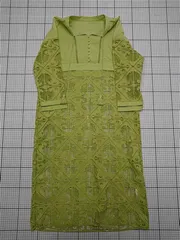 ◇ ⊂ ダイアグラム Diagram レース切替ワンピース ライム系 36 レディース E  【1512020026704】