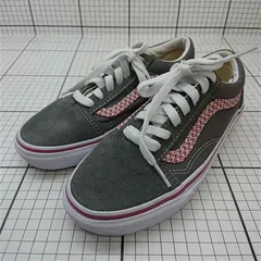 ◇ Θ バンズ Vans オールドスクール V36CF PUPAT グレー系 ピンク刺繍 レディース E  【1512020029064】