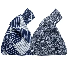 [サムコス] 和柄 ポーチ 浴衣 バッグ 巾着袋 片手 持ち ハンド バック カバン 小物入れ 和装 巾着袋 小 ハンドバッグ レディース 小さめ カバン 手持ちポーチ 2枚セット