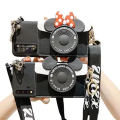 ミッキーマウス ミニーマウス iPhone13 Pro Max 用 ケース ミッキーマウス ミニーマウス 調節可能な ショルダーストラップ 財布付き 首掛け/肩掛け/斜め掛け クロスボディケース スマホケース シリコン 柔らかい殻 iPhone13 Pro M