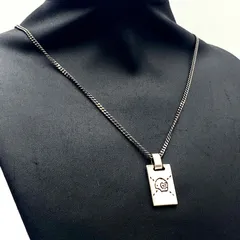 GUCCI グッチ　ロゴプレート　GGキャンバス　ネックレス　チョーカー　ロゴチャーム　トップ　シルバー925 ゴースト　ガイコツ　ドクロ　スカル