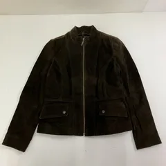 ◆ Eddie Bauer エディー・バウアー レザージャケット 豚皮 アウター ダークブラウン PETITE Mサイズ レディース 古着 0.8kg