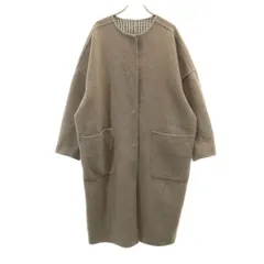 SENSE OF PLACE センスオブプレイス リバーシブル ノーカラーコート FREE グレーブラウン アーバンリサーチ レディース 古着