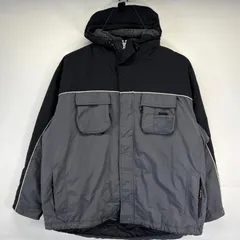 古着 ギャップ GAP ナイロンジャケット 大きいサイズ 裏地フリース リフレクター 中綿 フルジップ 2XL  ブラック メンズ