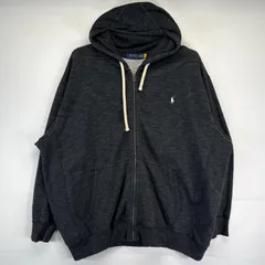 古着 ポロ・ラルフローレン POLO RALPH LAUREN パーカー 大きいサイズ フルジップ トレーナー ワンポイントロゴ 4XB  グレー系 メンズ