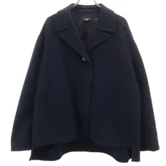 UNIQLO ユニクロ ウールブレンド ダブルフェイス シャツジャケット M ネイビー レディース 古着のサムネイル