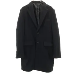 417byEDIFICE フォーワンセブンバイエディフィス ウールブレンド コート S ブラック メンズ 古着