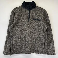 古着 エディー・バウアー Eddie Bauer ニット ベターセータータイプ ハーフジップ アウトドア ワンポイントロゴ S  グレー系 メンズ