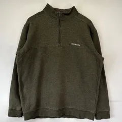 古着 コロンビア Columbia スウェット ハーフジップ トレーナー プルオーバー ワンポイントロゴ刺繍 アウトドア L  グレー系 メンズ