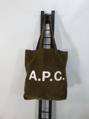 A.P.C. アーペーセー バッグ コーデュロイ トートバッグ カーキ