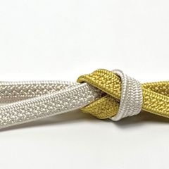 帯締め 貝の口 縞 白金 より房 平田紐 礼装用 帯締 - メルカリ