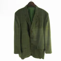 BOTANY 500 70’S 80’S ヴィンテージ テーラードジャケット ウインドウペン チェック 3B 背抜き 39 グリーン 緑 オールド 上着