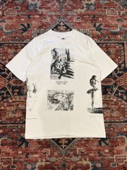 90s サルバドール・ダリ ヴィンテージTシャツ アート USA製 総柄 当時 