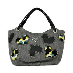 ThinkBee(シンクビー) ハンドバッグ - ダークグレー×黒×マルチ ハート レザー