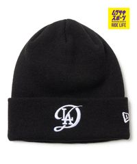 【ムラスポ公式】新品 NEW ERA ニューエラ ビーニー ニットキャップ ニット帽 帽子 ベーシック カフニット ロサンゼルス・ドジャース シティーコネクトロゴ ブラック 14670104