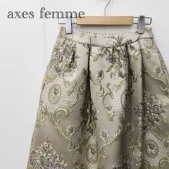 タグ付き ａｘｅｓ ｆｅｍｍｅ アクシーズ ファム 花柄 ジャガード スカート ＩＭ２８１Ｘ２８ M  フラワー レディース