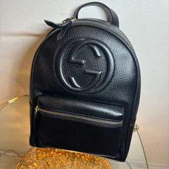 ΩNA5086 極美品！GUCCI グッチ インターロッキングG ソーホー リュック バックパック 536192 チェーン ブラック