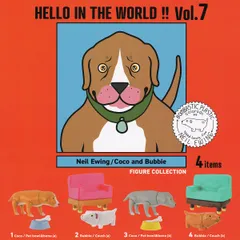 HELLO IN THE WORLD ！！ Vol.7 Neil Ewing/Coco and Bubbie フィギュアコレクション ケンエレファント 【全4種セット(フルコンプ)】 アート 動物グッズ ニール・ユーイング ガチャガチャ カプセルトイ