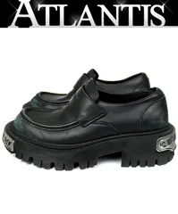 BALENCIAGA 銀座店 バレンシアガ ロゴプレート トラクター ローファー シューズ メンズ size:41 黒 101492のサムネイル
