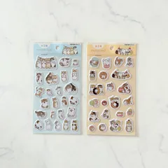 新品 mofusand モフサンド ぷくっとシール 2枚セット ぷくぷくシール 立体シール 猫 ねこ ネコ シール帳 シールブック シールノート シール交換に