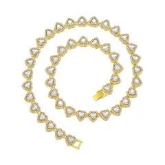 ヒップホップ キューバリンク ハート ネックレス チェーン レディース ストリート おしゃれ 日常 プレゼント