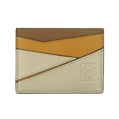 【名古屋】ロエベ パズル プレーン カードホルダー アナグラム クラシックカーフ ベージュ×ゴールド×ブラウン 小物