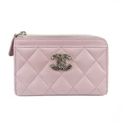 【名古屋】シャネル マトラッセ フラグメントケース ピンク ラインストーン AP3982 レディース