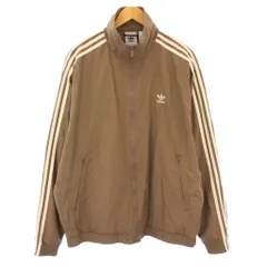アディダス adidas アディカラーウーブンファイヤーバードトラックトップ ジャケット スタンドカラー バイカラー ロゴ ナイロン 2XL 茶 ブラウン JP1023 /BB