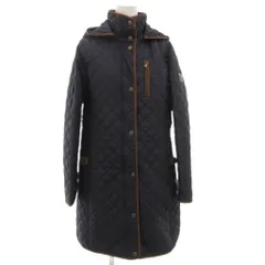 ローレンラルフローレン LAUREN RALPH LAUREN キルティングロングコート 中綿 フード 裏地総柄 XS 紺 ネイビー /GV ■GY19