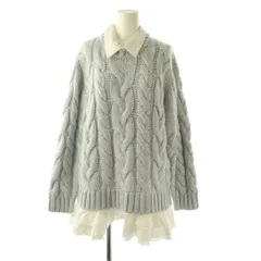 オルドット Olu. 近年モデル フリルレイヤードケーブルニット セーター 0 ペールブルー ホワイト /ES ■OS