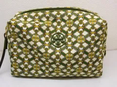 まだ美品 トリーバーチ ポーチ ■ ロゴ ナイロン レディース 小物入れ コスメ TORY BURCH □7L