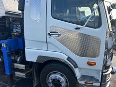 17スーパーグレート等 サイドミラーバイザー 鱗ステンレス2ピース