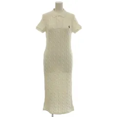 ポロ ラルフローレン POLO RALPH LAUREN ポロシャツ ニットワンピース 半袖 ロング S 白 ホワイト /☆G