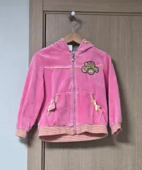 カーリースー Curlysue ピンク ツアーベルベット フード ジップアップ 110