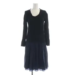 サカイラック sacai luck ワンピース ミモレ ロング 切替 長袖 1 紺 ネイビー 黒 ブラック /ROのサムネイル