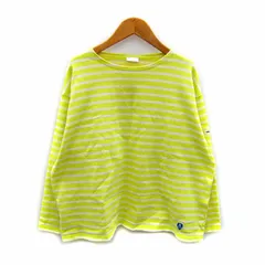 オーチバル ORCIVAL オーシバル カットソー バスクシャツ 長袖 ラウンドネック ボーダー柄 1 黄 イエロー 白 ホワイト /SY28