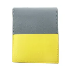 ポールスミス PAUL SMITH 財布 二つ折り バイカラー レザー カーキ系 /UO