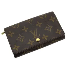 美品 LOUIS VUITTON ルイヴィトン モノグラム ポルトモネ ビエ トレゾール 二つ折り財布 L字ファスナー M61730 ブラウン系