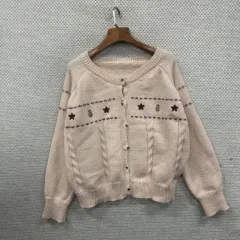 ヴィンテージ カジュアル クロップド ニット カーディガン 100 M8525