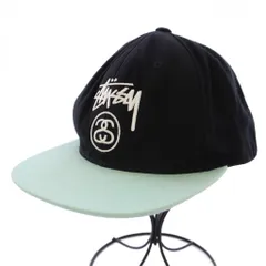 ステューシー STUSSY STARTER Stock Lock キャップ 帽子 6パネル ロゴ 刺繍 ウール混 黒 ブラック 水色 ライトブルー /BBのサムネイル