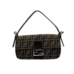 フェンディ FENDI ショルダーバッグ マンマバケット ワンショルダー ズッカ柄 キャンバス ブラウン レディース